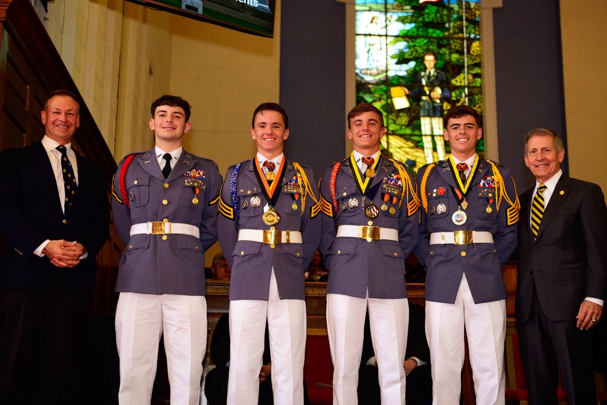 Hargrave cadets in dress uniform at ceremony